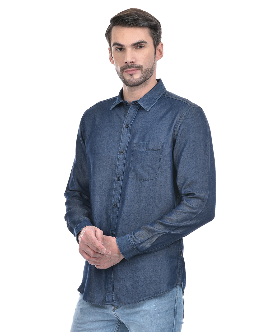 Numero Uno Men Solid Blue Shirt